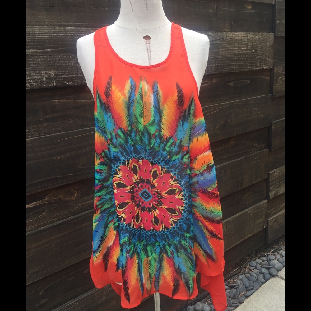 Orange Chiffon Halter Top